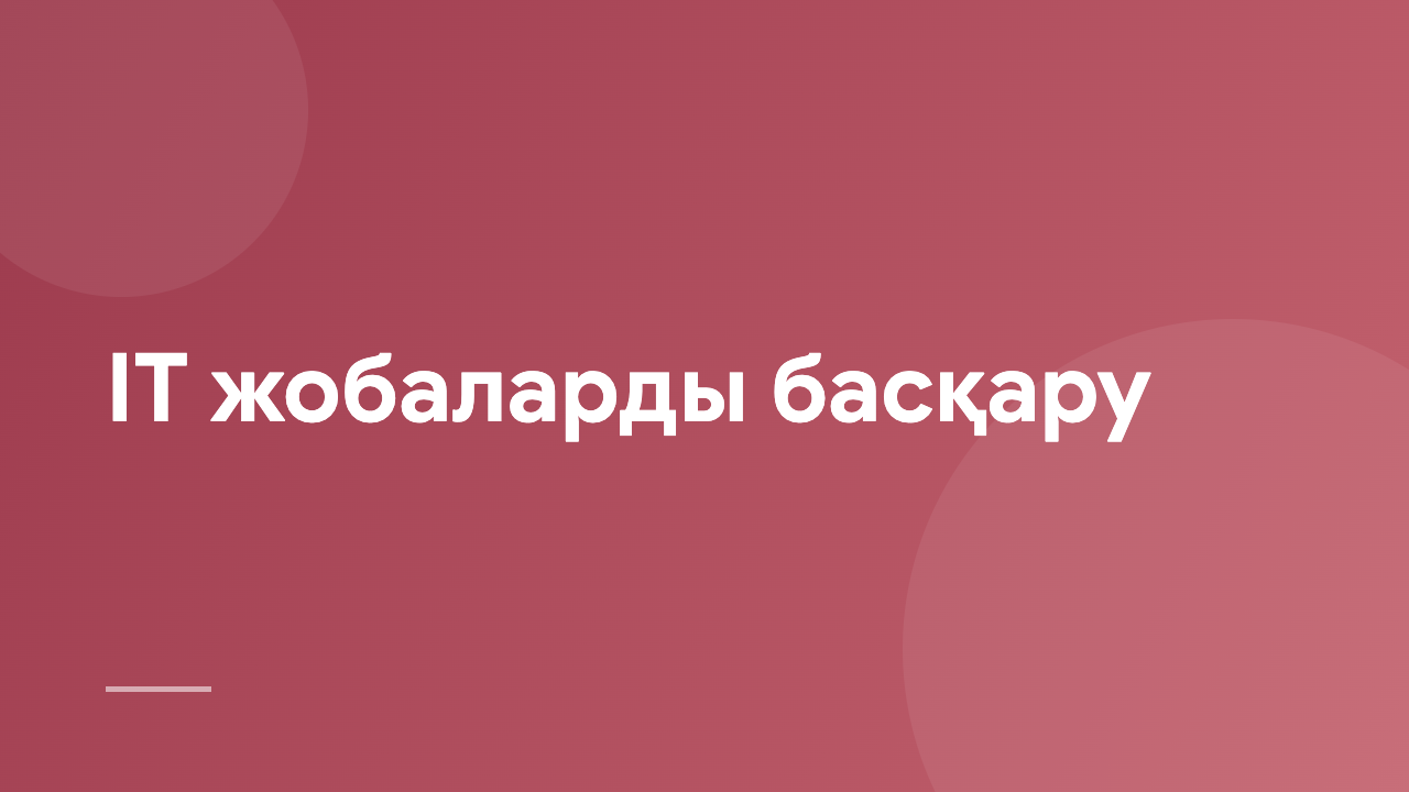 IT жобаларды басқару ITPM_KZ
